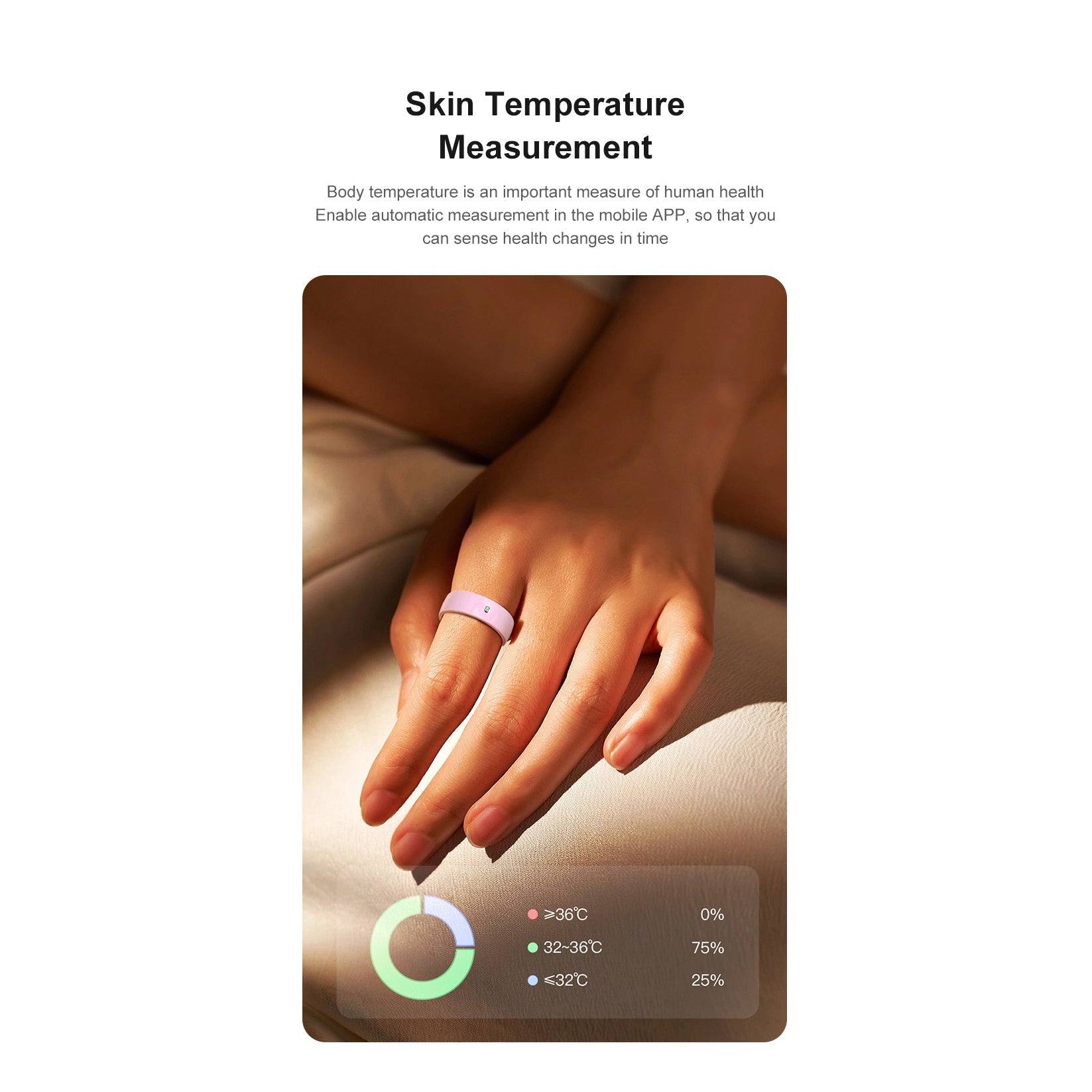 Smart Ring Notification Reminder Skin Temperature Monitor Touch NFC Health Tracker