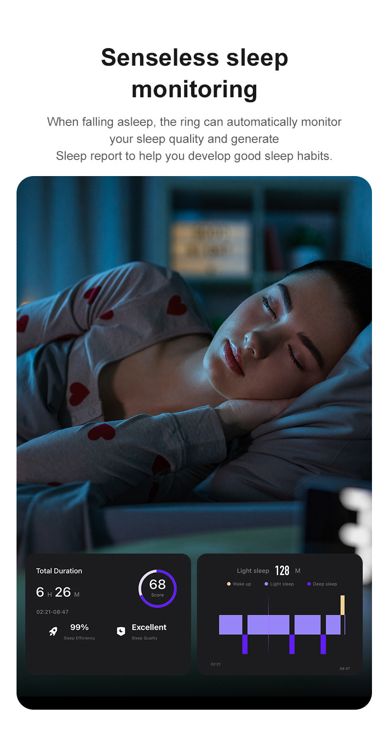 Smart Ring Notification Reminder Skin Temperature Monitor Touch NFC Health Tracker