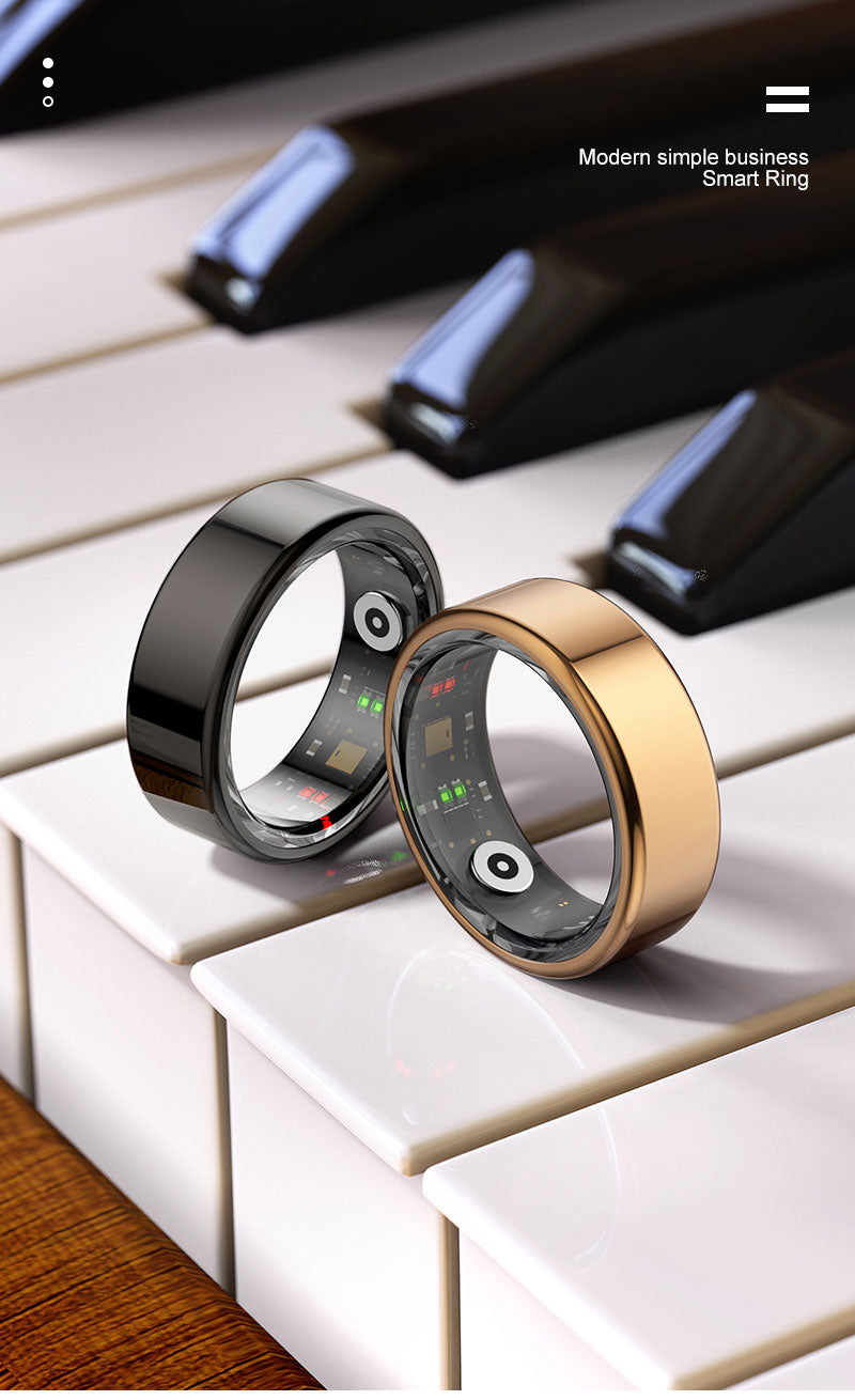 Smart Unisex Ring Fitness Tracker with Gesture Sensing