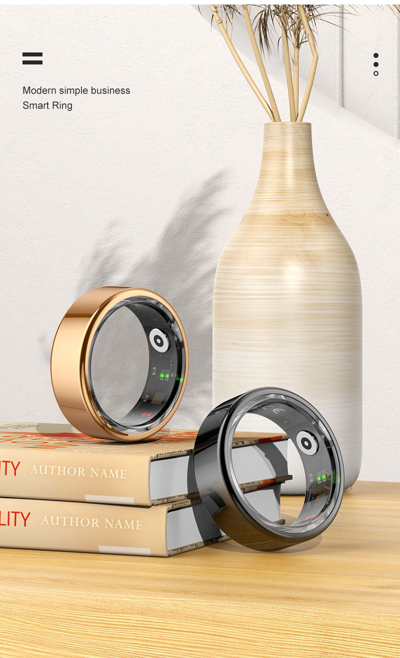 Smart Unisex Ring Fitness Tracker with Gesture Sensing