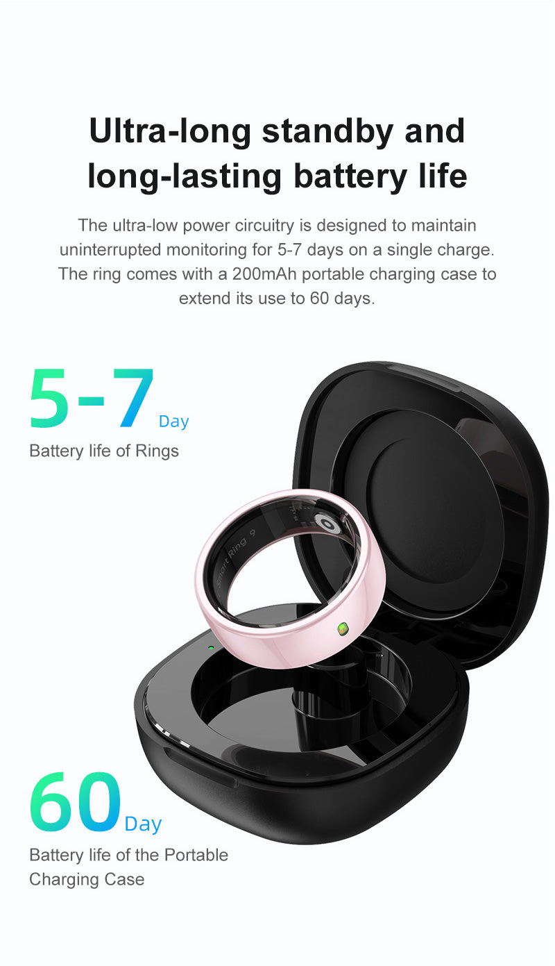 Smart Ring Notification Reminder Skin Temperature Monitor Touch NFC Health Tracker