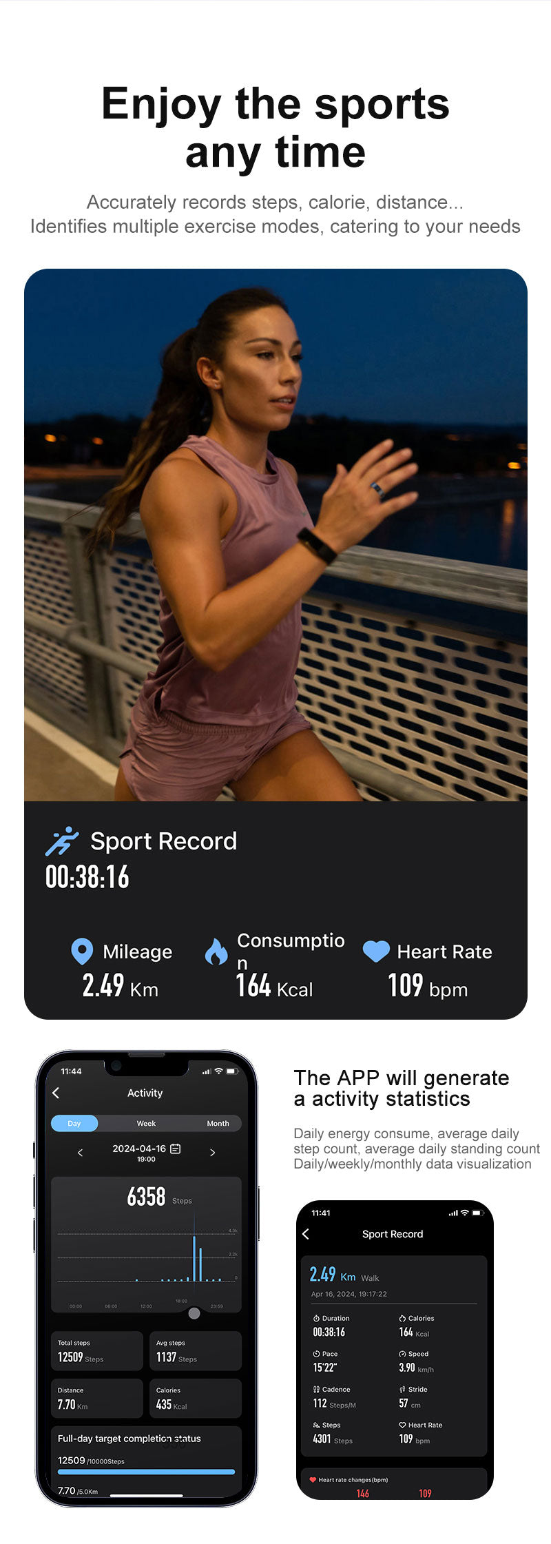 Smart Unisex Ring Fitness Tracker