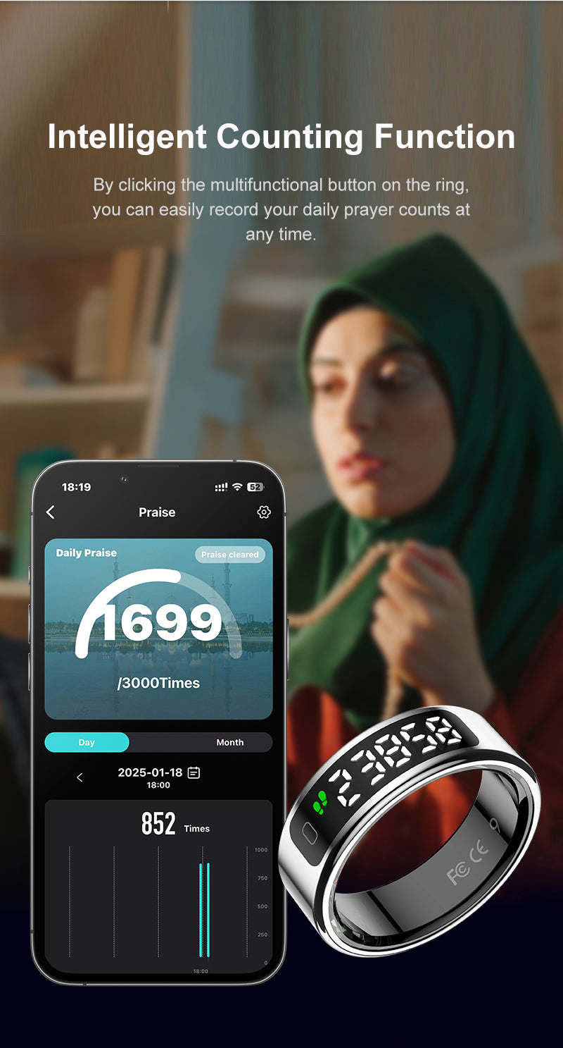 2026 Unisex Smart Ring with Smart Touchscreen Display