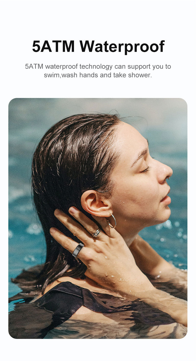 Smart Unisex Ring Fitness Tracker with Gesture Sensing