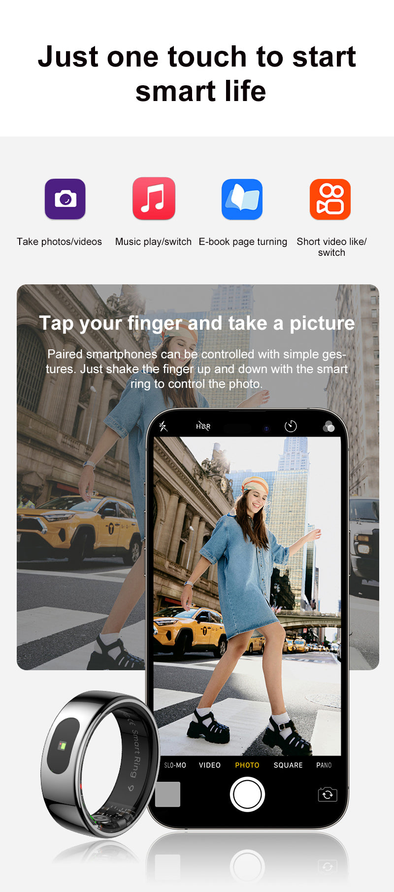 Gesture Sensing Health Tracker With Temperature Monitoring, Call and Message Alerts