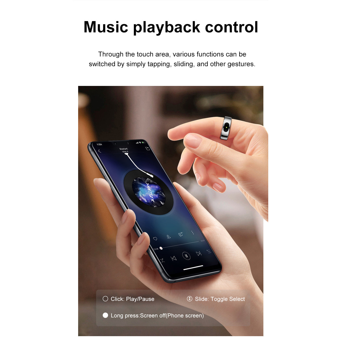 Gesture Sensing Health Tracker With Temperature Monitoring, Call and Message Alerts